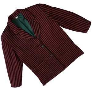 Sundazed (Italy) Candy Stripe Tweed Ivy League Blazer Burgundy : M